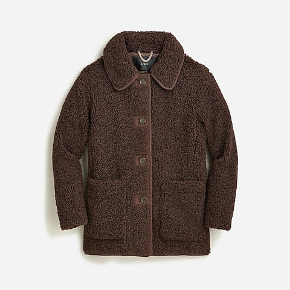 NEW j crew teddy sherpa jacket size small